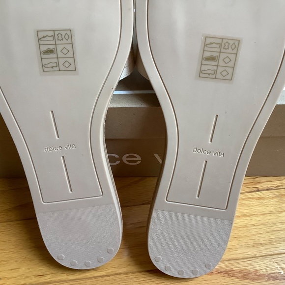 Dolce Vita Dasa Embossed Leather Buckle Slide Sandals Eggshell SZ 9.5 - Picture 14 of 16